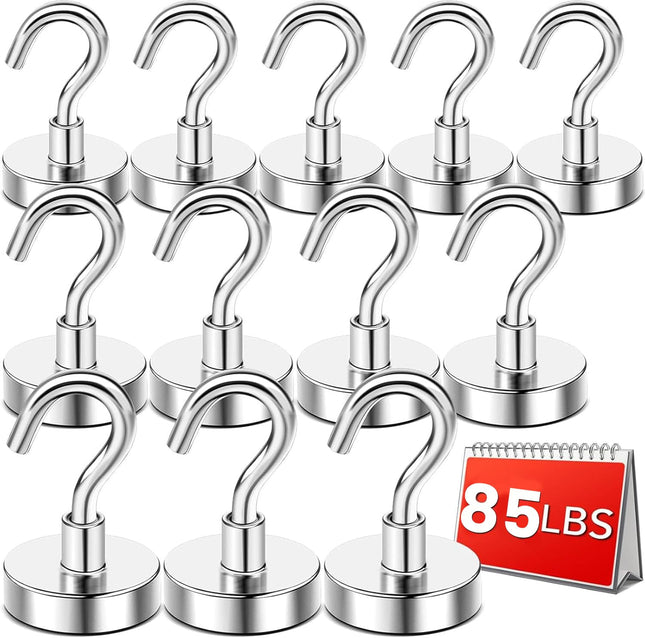 DIYMAG Magnetic Hooks Heavy Duty, 80 LBS Neodymium Magnet Hooks for Home, Kitchen, Workplace, Office, Garage and Indoor 