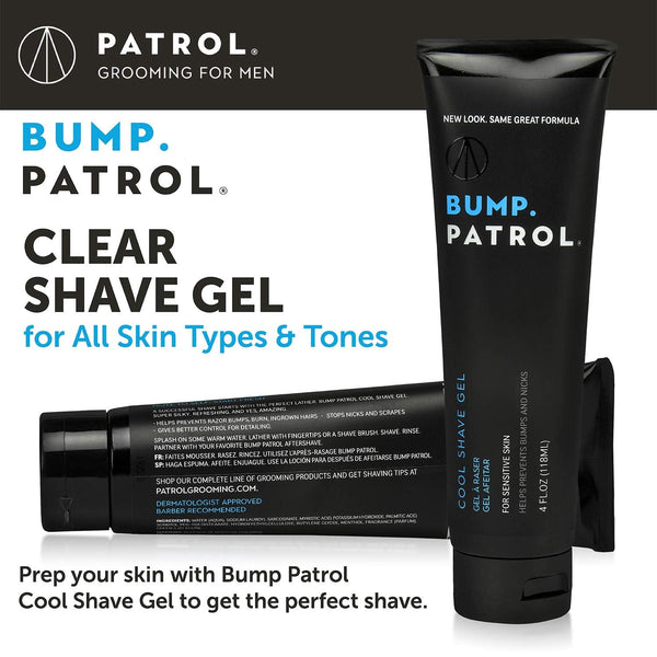 Bump Patrol Cool Shave Gel - Sensitive Clear Shaving Gel With Menthol Prevents Razor Burn, Bumps, Ingrown Hair - 4 Ounces 4 Ounce (Pack of 1)