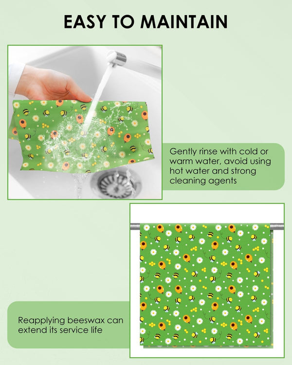 Beeswax Food Wraps 1 Meter Roll 13 x 39 Inch Reusable Beeswax Wraps Eco-Friendly Sustainable Food Storage Wraps for Sandwich, Cheese, Fruit,