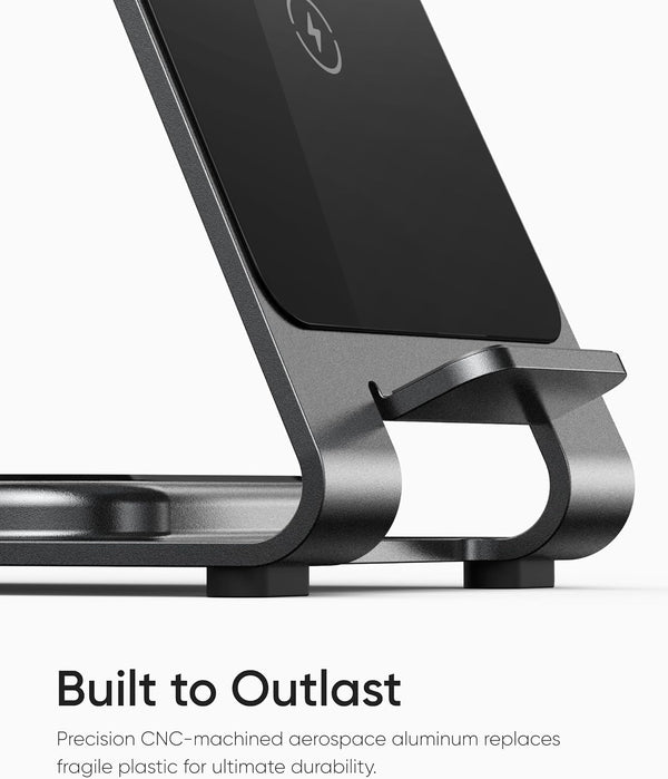 Intoval Aluminum 3 in 1 Wireless Charging Station for iPhone 17 16 15 14 13 12 11 Pro Max XR, Wireless Charger for Apple Watch 11 10 9 8 7 Ultra