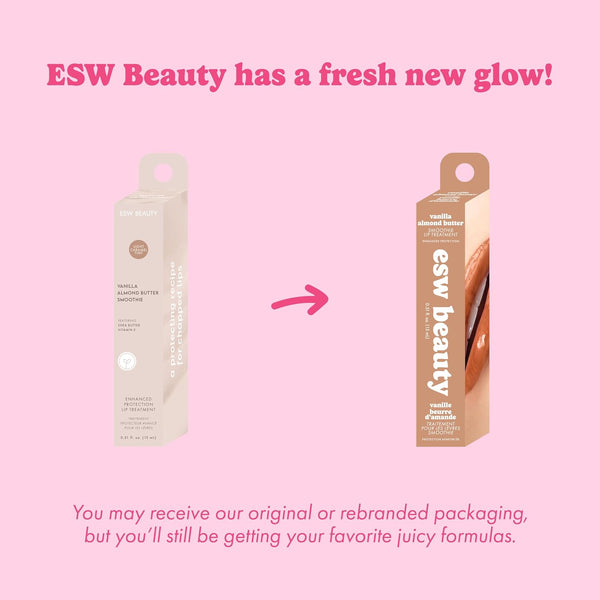 ESW Beauty Vanilla Almond Butter Lip Treatment - Light Caramel Brown Tint with Shea Butter, Vitamin E, Vanilla & Almond for Enhanced Protection &
