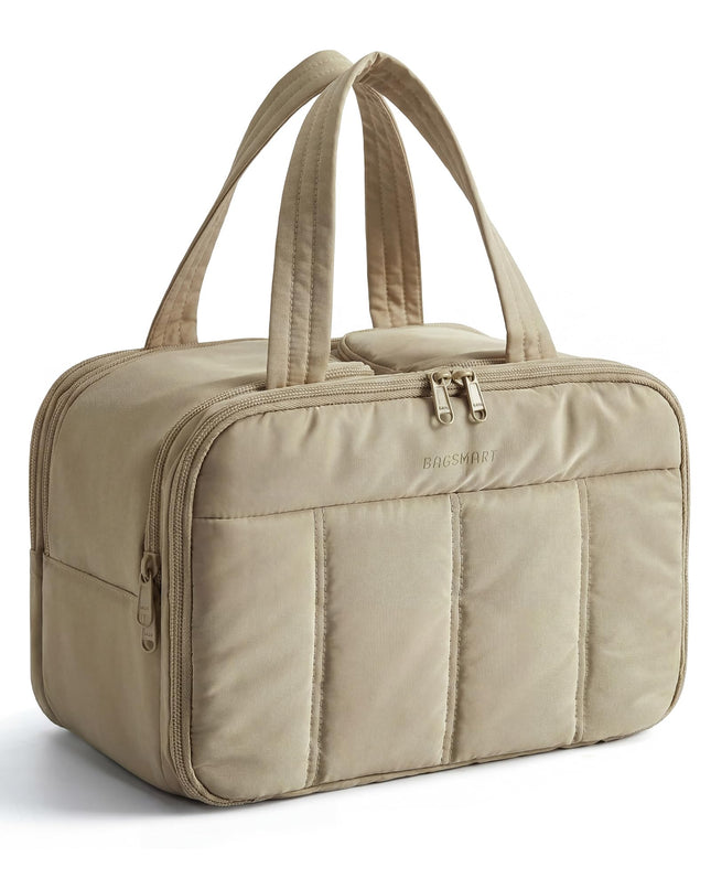 BAGSMART Travel Toiletry Bag, Puffy Large Toiletry Bag for Women, Lightweight Co