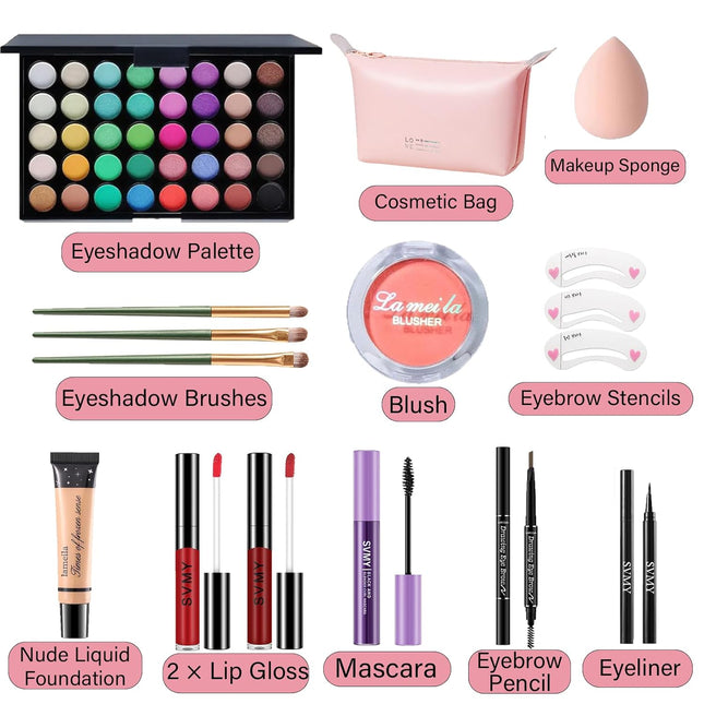 Makeup Set for Women, Makeup Full Kit for Beginners & Professionals, Travel Make