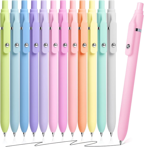 Fenmay Gel Pens, 12 Pcs 0.5mm Fine Point Aesthetic Pens, Quick Dry No Smudge, Smooth Writing Comfortable Grip Pen, Cute Black Ink Journaling Pens