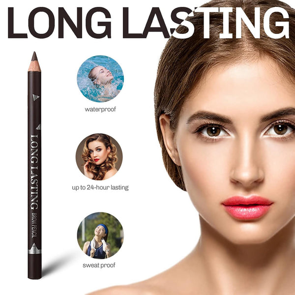 12 Pcs Dark Brown Eyebrow Pencil Eyeliner Makeup，Soft Textured，Easy to Color，Waterproof，Long Lasting Eyebrow Tint Pen for Fills in Sparse Areas