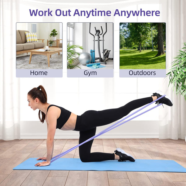 Resistance Bands Workout Set: 5 Levels Pull up Assist Bands 5-130Lb with Handles & Door Anchor