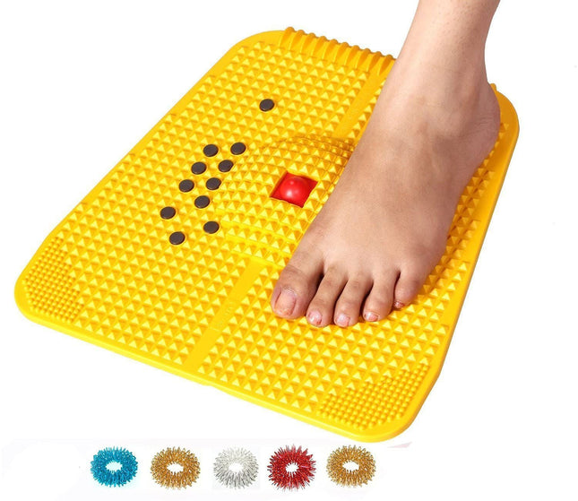 Aci Acupressure Reflexology Magnetic Pyramidal Therapy Power Pain Relief Energy Foot Health Mat Set of 1 + Sujok Rings S