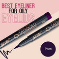 Skone Tattooed Liquid Eyeliner Pen, Waterproof Felt Tip, Plum Black