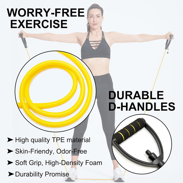 Resistance Bands with Handles, Exercise Resistance Bands, Workout Bands with Door Anchors, Adjustable Length, for Resistance Training, Physical