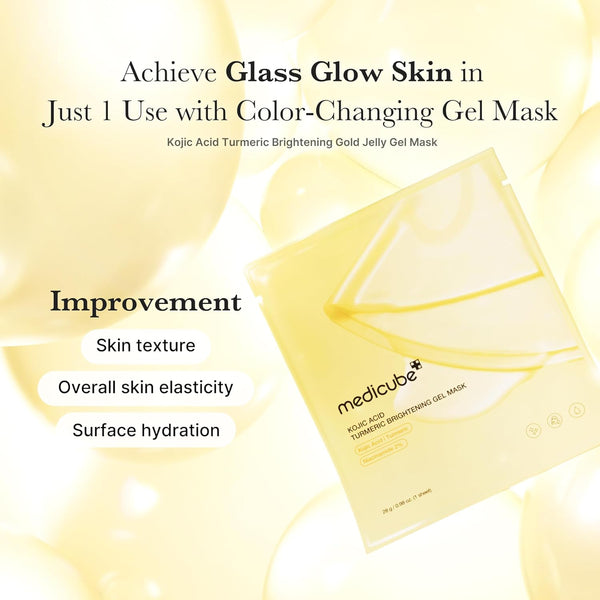 Medicube Kojic Acid Turmeric Brightening Gold Jelly Gel Mask | Overnight Face Mask for Glass Glow Skin- Elasticity, Hydrating, Firming and