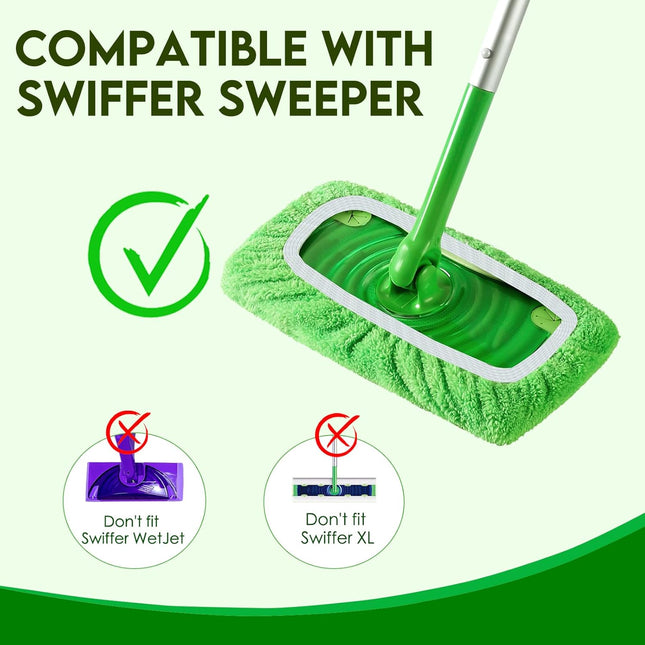 Reusable Wet Pads for Swiffer Sweeper Mop - Dry Sweeping Cloths & Wet Mopping Cl