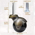 AAGUT 2" Ball Casters, 5/16" x 1-1/2" Vintage Stem Caster Wheels Set of 4 | Antique Swivel Wheel with Metal Sockets Replacement for Sofa, Chair,