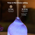 Essential Oil Diffuser Hand Blown Glass Aromatherapy Diffuser - Ultrasonic Cool Mist Scent Aroma Diffuser, Whisper Quiet with Auto Shut-Off, Timer