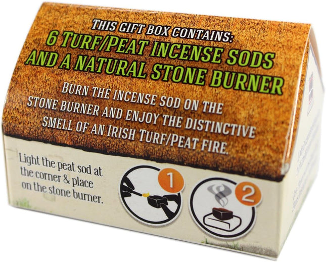 Irish Turf/Peat Incense and 1.5 Inch Sq Burner Plate,Beige,