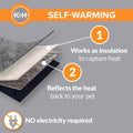 K&H PET PRODUCTS Self-Warming Cat Bed Pad, Self Heating Pad for Outdoor Cat Houses, Warming Mat for Indoor Pet Beds & Furniture, Reversible