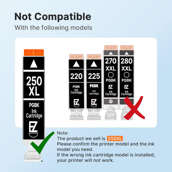 E-Z Ink Compatible Ink Cartridges Replacement for Canon 250 251 XL PGI-250XL CLI-251XL to use with PIXMA MX922 MX920 IX6820 MG5520 MG7520 IP8720