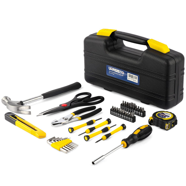 40-Piece Home Tool Kit with Easy Carrying Box, Small Basic Hand Tool Set Perfect for DIY Building, Home Maintenance and 