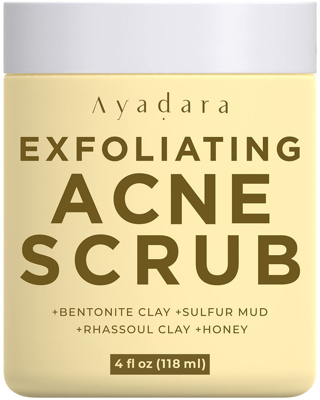 Exfoliating Acne Scrub, 4 Fl Oz(118 Ml), Exfoliating Acne Face Wash, Natural Fac