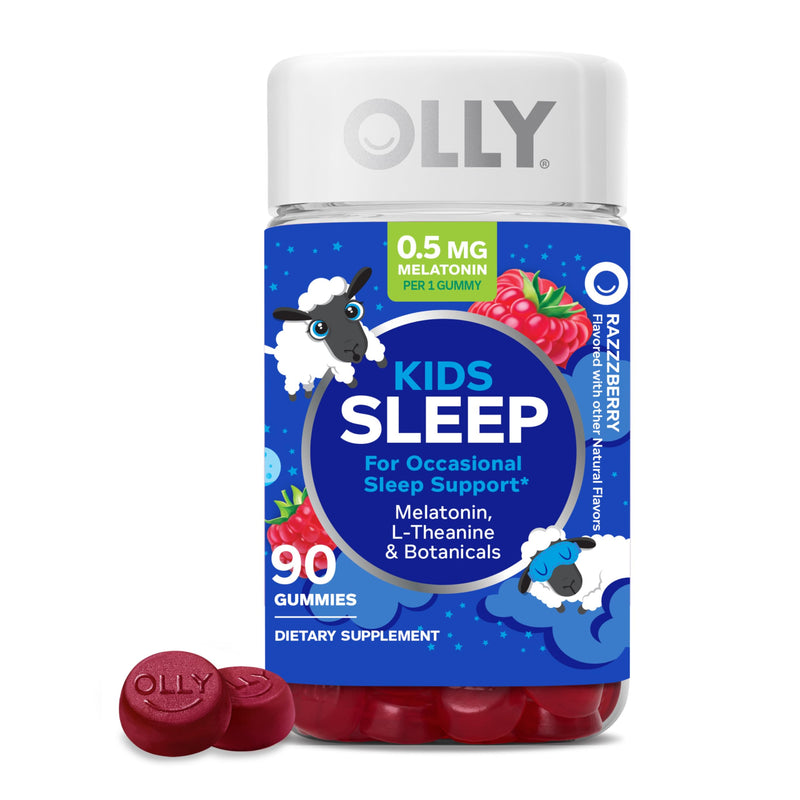 OLLY Kids Sleep Gummy, Occasional Sleep Support, 0.5Mg Melatonin, L Theanine, Chamomile, and Lemon Balm Extracts, Childrens Chewable Supplement,