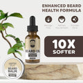 Beard Care Kit - Softer, Smoother, Moisturized Beard - Beard Oil and Balm - Gift Set (Sandalwood Bourbon)