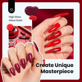 Beetles Red Gel Nail Polish Set, 15ML Burgundy Wine Shimmer Gel Polish | 6 Color Collection with Color-Matched Bottles Featuring Red Burgundy And