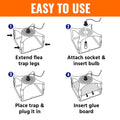 TERRO Indoor Electric Flea Trap and Killer, Refillable Plug in Bug Trap | SuperGrabber Glue Boards for Pest Control, Attracts Fleas from up to 30