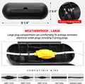4 Pack Extension Cord Protective Cover Set (Black) | Indoor Outdoor Water-Resistant Holder for Holiday String Lights and Wires | Capsule Shaped