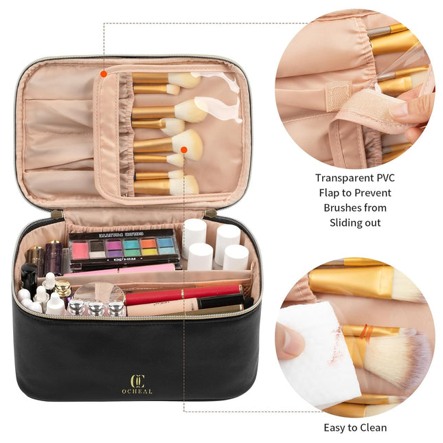 OCHEAL Makeup Bag, Portable Cosmetic Bag, Large Capacity Travel Makeup Case Orga