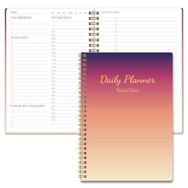 TREES Undated Daily Planner, 80-Day To-Do List with Hourly Schedule | Day-on-a-Page Agenda for Hourly Schedules, Priorities, Tasks and Notes,