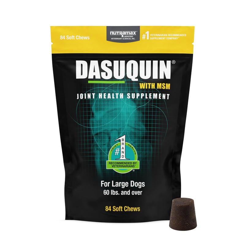 Nutramax Dasuquin MSM Joint Supplement for Large Dogs, Soft Chews, 84ct | Glucosamine and Chondroitin, ASU, MSM, Supports Healthy Joints, For Dogs