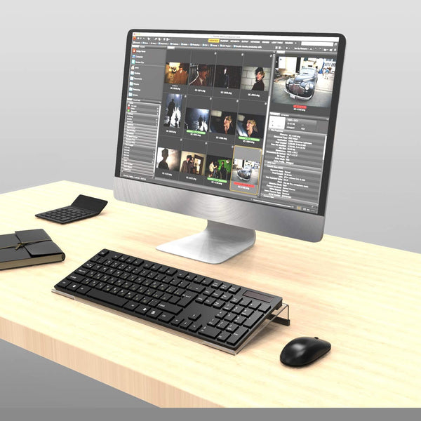 KOTEMON Acrylic Tilted Computer Keyboard Stand for Ergonomic Typing, Keyboard Tray Holder with Silicone Non-Slip Case, Clear Clear 17"x5.5"x1.5"H