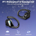 Wireless Earbud Bluetooth 5.4 Headphones 75Hrs Playtime, 2025 Bluetooth Earbuds Deep Bass Noise Cancelling Mic, over Ear Bud with Sport Earhooks,