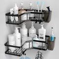 AKTECKE Corner Shower Caddy, 2 Pack Adhesive Shower Corner Organizer Shelves, No Drilling Stainless Steel Shower Storage Rack with