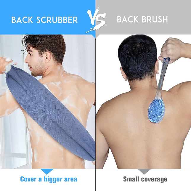 Evridwear Exfoliating Back Scrubber with Handles Two Sides for Body Shower Deep 