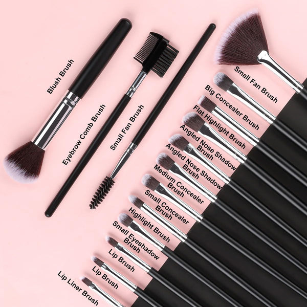 Makeup Brush Set, SOLVE 32 Pieces Professional Makeup Brushes Wooden Handle Cosmetics Brushes Foundation Concealer Powder Face Eye Make up Brushes