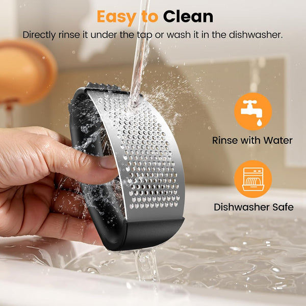Garlic Press,Stainless Steel Garlic Mincer Crusher,Easy to Use and Clean,Ergonomic Handle,Easy Kitchen Gadget for Effortless Smashing,Kitchen