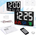 Digital Wall Clock,11.5" LED Digital Alarm Clock Large Display,With Remote Control,Adjustable Brightness, Calendar, Temperature, Snooze, 12/24 H,