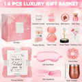Birthday and Get Well Gifts for Women - Relaxing Spa Care Package | with Luxury Flannel Blanket, Light-up Rose Flower - Unique Self Care Gift