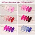 GAOY Color Changing Gel Nail Polish Set, 6 Temperature Mood Changing Colors Red Pink Purple, Soak Off UV Light Cure Gel Polish for Salon and Nail