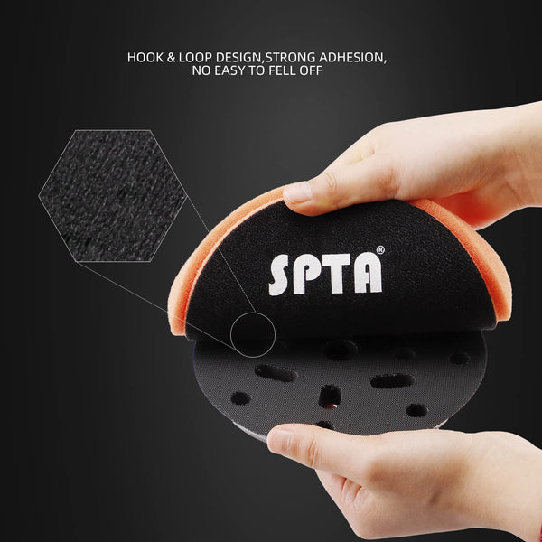 Buffing Polishing Pads, SPTA 5Pcs 7.5 Inch Face for 7 Inch 180mm Backing Plate Mix Cutting Force Buffing Pads Cutting Polishing Pad Kit for Car