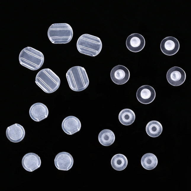 Maxdot 100 Pieces 4 Size Earring Pads Silicone Comfort Earring Cushions for Clip