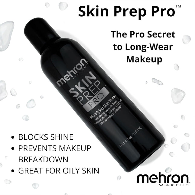 Mehron Makeup Skin Prep Pro Mattifying Skin Toner | Long Lasting Pre-Makeup Prim