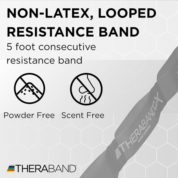 THERABAND CLX Resistance Band with Loops, 5-Foot Band Level 6 / Super Heavy - Silver Consecutive Loop