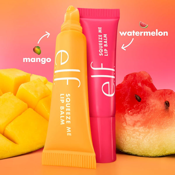 e.l.f. Squeeze Me More Lip Balm Duo, Moisturizing Balm For A Sheer Tint Of Color, Made With Hyaluronic Acid, Vegan & Cruelty-Free, Mango &