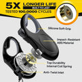 Fida Retractable Dog Leash, 16 ft Dog Walking Leash for Small Dogs up to 26 lbs, 360° Tangle Free, Black Small Black