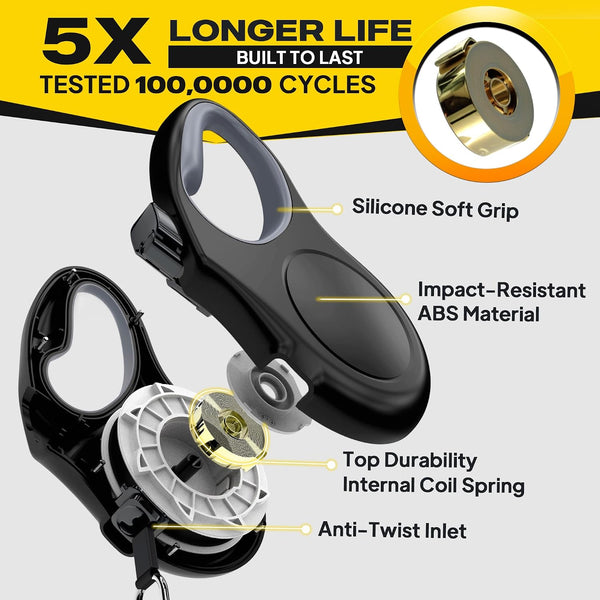 Fida Retractable Dog Leash, 16 ft Dog Walking Leash for Small Dogs up to 26 lbs, 360° Tangle Free, Black Small Black
