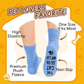 HAPPYPOP Cat Lover Gifts - Funny Fuzzy Novelty Socks for Cat Mom Dad Lovers Women Men Cat on Lap Blue
