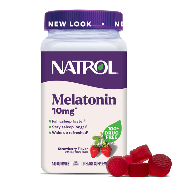 Natrol Melatonin 10 mg Gummies, Sleep Support for Adults, 140 Gummies Canister 140 Count (Pack of 1)