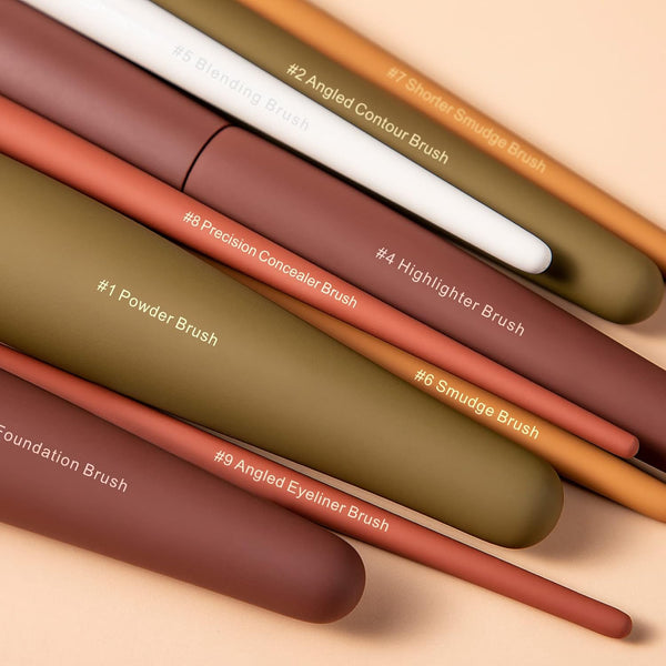 Makeup Brushes, EIGSHOW 5 Colors Essential Kabuki Makeup Brush Set with Ultra Soft Synthetic Fibers for Powder Blush Concealers Contouring