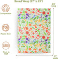 Bee's Wrap Beeswax Bread Wrap - Garden Party | Organic Beeswax Wraps - Plastic Free - Reusable Bread Storage - Sourdough, Artisan Loaves &